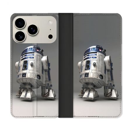 Housse cuir portefeuille Pour Iphone 18 Pro Star Wars - R2D2