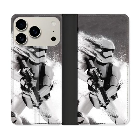 Housse cuir portefeuille Pour Iphone 18 Pro Star Wars - Trooper