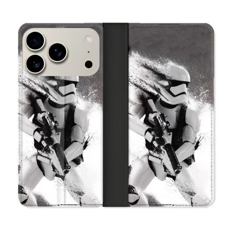 Housse cuir portefeuille Pour Iphone 18 Pro Star Wars - Trooper