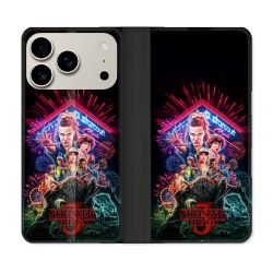 Housse cuir portefeuille Pour Iphone 18 Pro Stranger Things Affiche 3