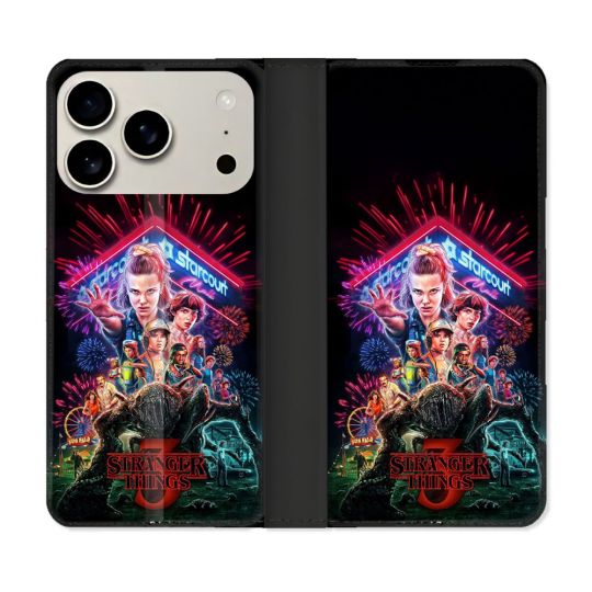 Housse cuir portefeuille Pour Iphone 18 Pro Stranger Things Affiche 3