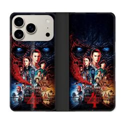 Housse cuir portefeuille Pour Iphone 18 Pro Stranger Things Affiche 4