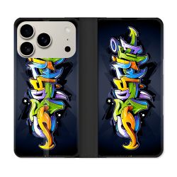 Housse cuir portefeuille Pour Iphone 18 Pro Street Art Graffiti