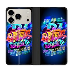 Housse cuir portefeuille Pour Iphone 18 Pro Street Art Rap