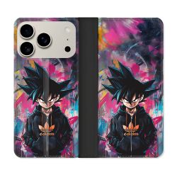 Housse cuir portefeuille Pour Iphone 18 Pro Street Art Sangoku