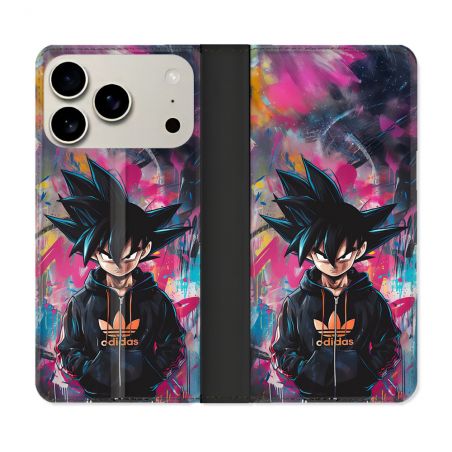 Housse cuir portefeuille Pour Iphone 18 Pro Street Art Sangoku