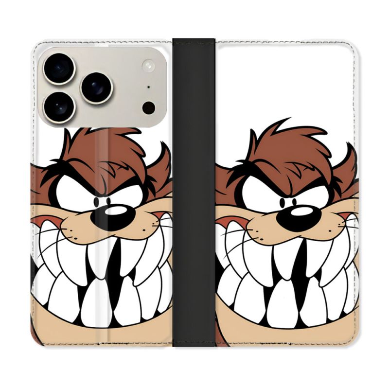 Housse cuir portefeuille Pour Iphone 18 Pro Taz
