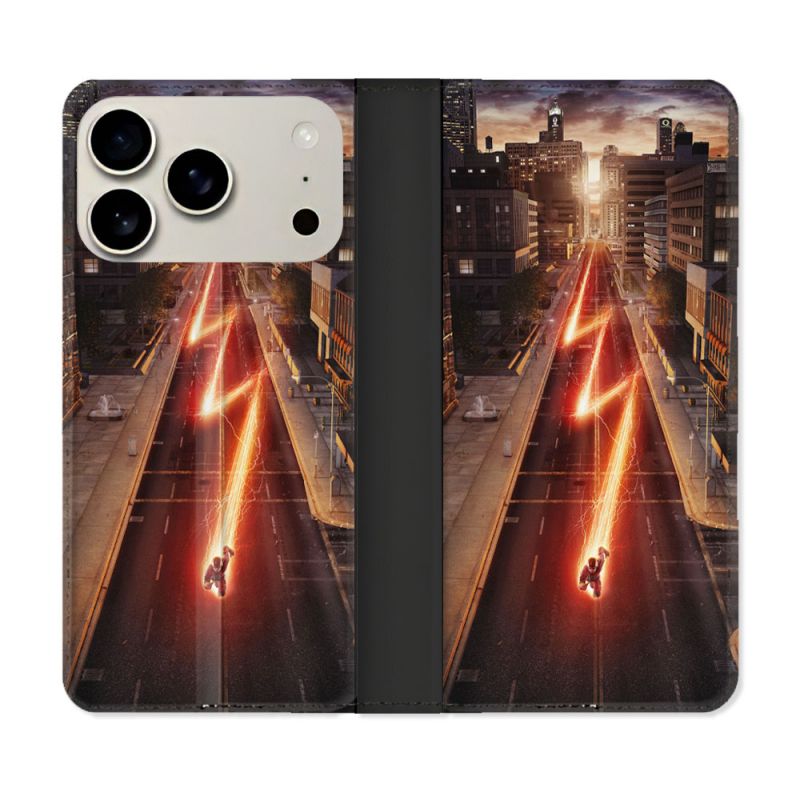Housse cuir portefeuille Pour Iphone 18 Pro The Flash City