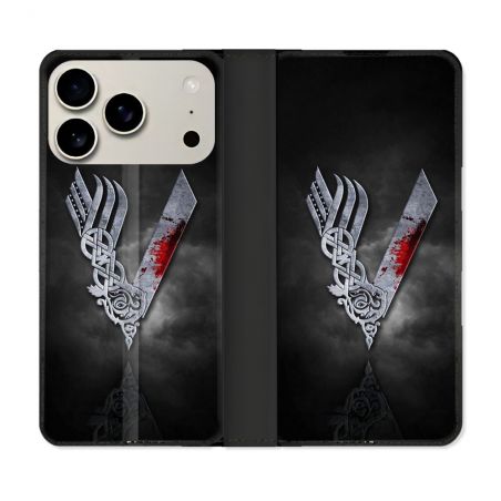 Housse cuir portefeuille Pour Iphone 18 Pro Viking