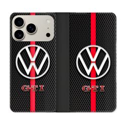 Housse cuir portefeuille Pour Iphone 18 Pro Volkwagen Line