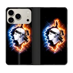 Housse cuir portefeuille Pour Iphone 18 Pro Voyage Corse Brillante