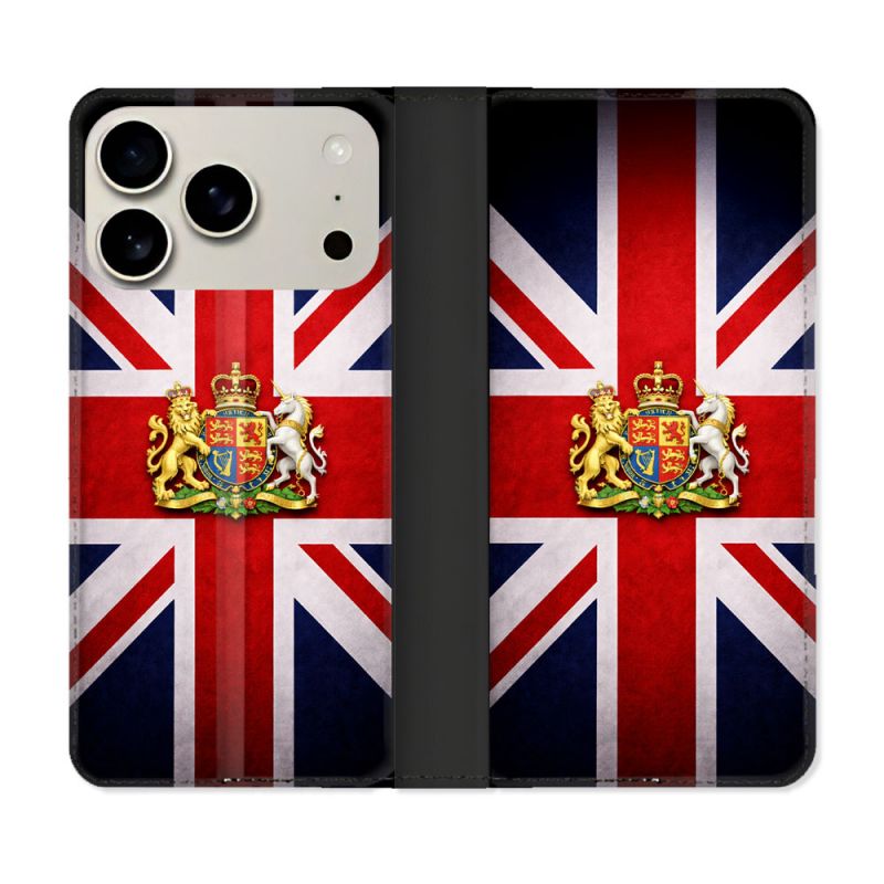Housse cuir portefeuille Pour Iphone 18 Pro Voyage Drapeau Grande Bretagne UK