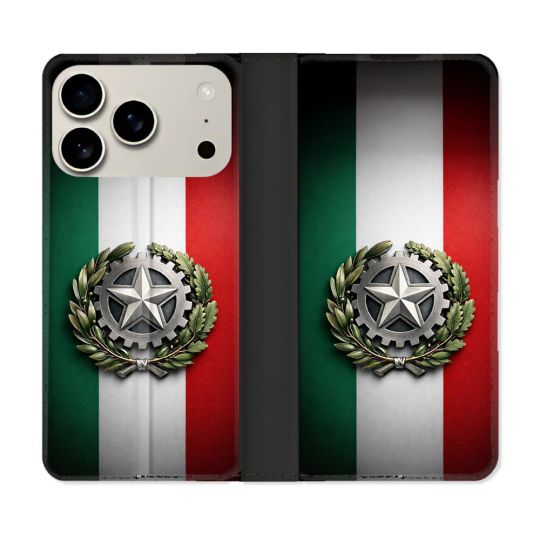 Housse cuir portefeuille Pour Iphone 18 Pro Voyage Drapeau Italie