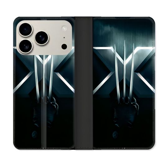 Housse cuir portefeuille Pour Iphone 18 Pro Xmen