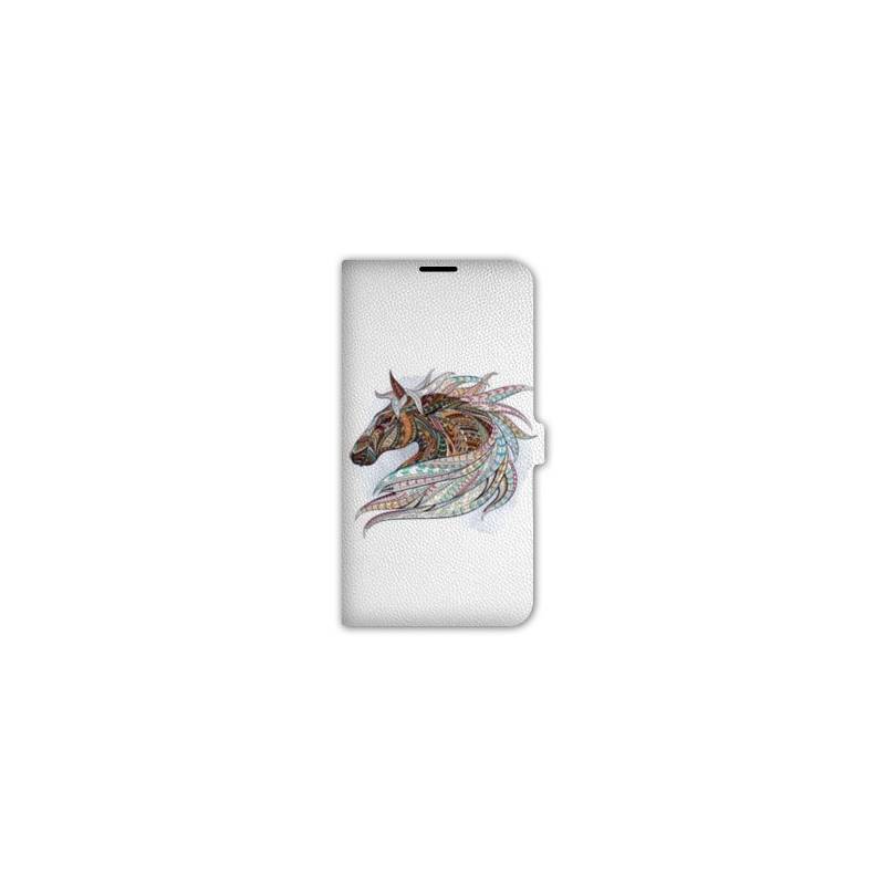 Housse cuir portefeuille Iphone 7 Animaux Etniques