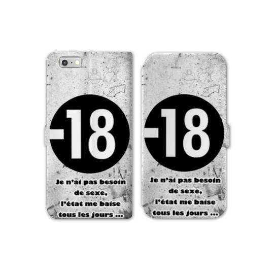 RV Housse cuir portefeuille Iphone 6 / 6s Humour