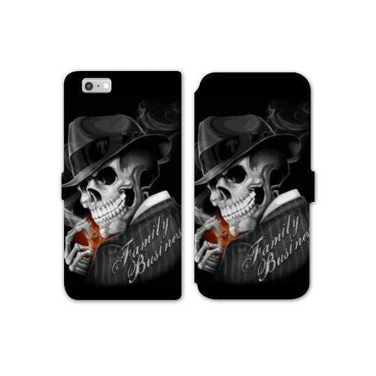 RV Housse cuir portefeuille Iphone 7 tete de mort