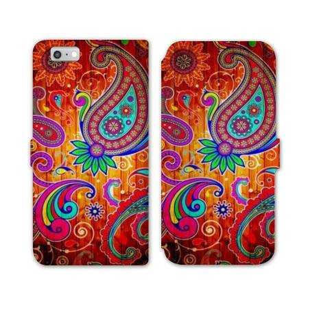 RV Housse cuir portefeuille Iphone 7 fleurs