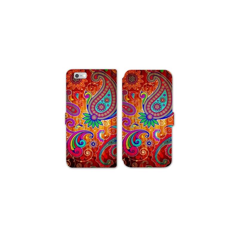 RV Housse cuir portefeuille Iphone 7 fleurs