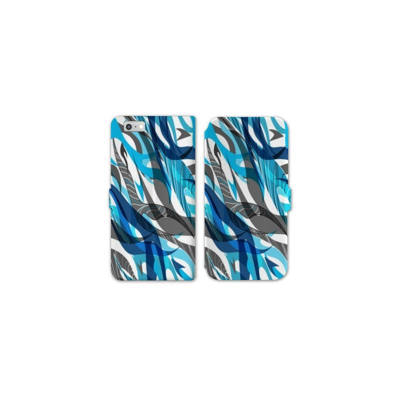 RV Housse cuir portefeuille Iphone 7 Etnic abstrait