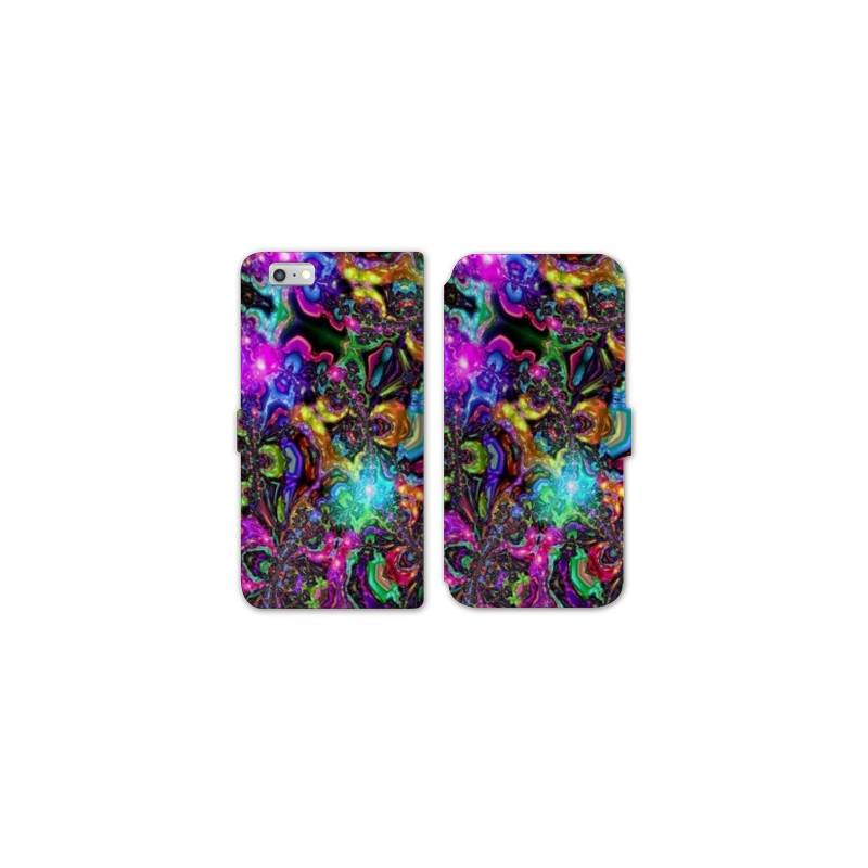 RV Housse cuir portefeuille Iphone 7 Psychedelic