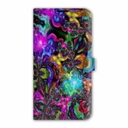 Housse cuir portefeuille Iphone 7 Psychedelic