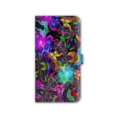 Housse cuir portefeuille Iphone 7 Psychedelic