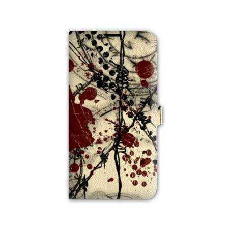Housse cuir portefeuille Iphone 7 Grunge