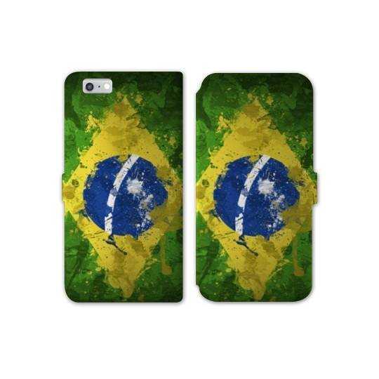 RV Housse cuir portefeuille Iphone 8 Bresil