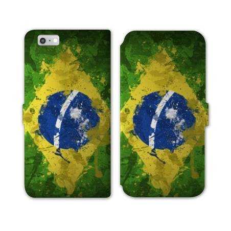 RV Housse cuir portefeuille Iphone 8 Bresil