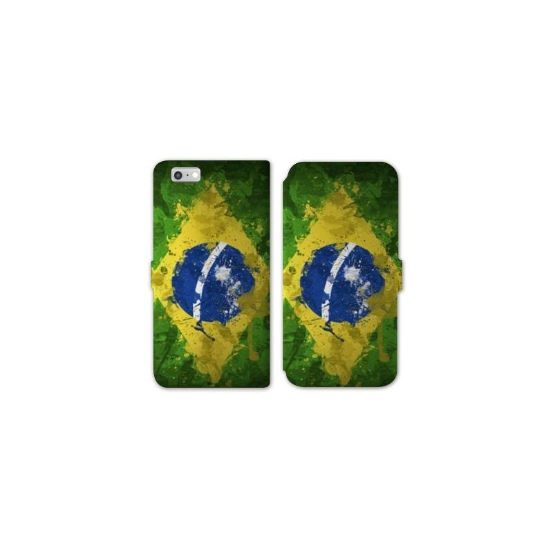 RV Housse cuir portefeuille Iphone 8 Bresil