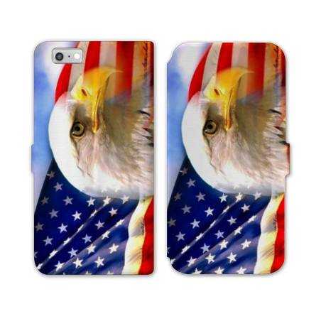 RV Housse cuir portefeuille Iphone 8 Amerique