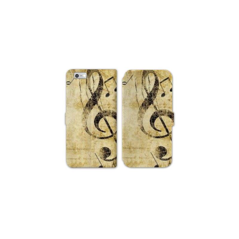 RV Housse cuir portefeuille Iphone 8 Musique