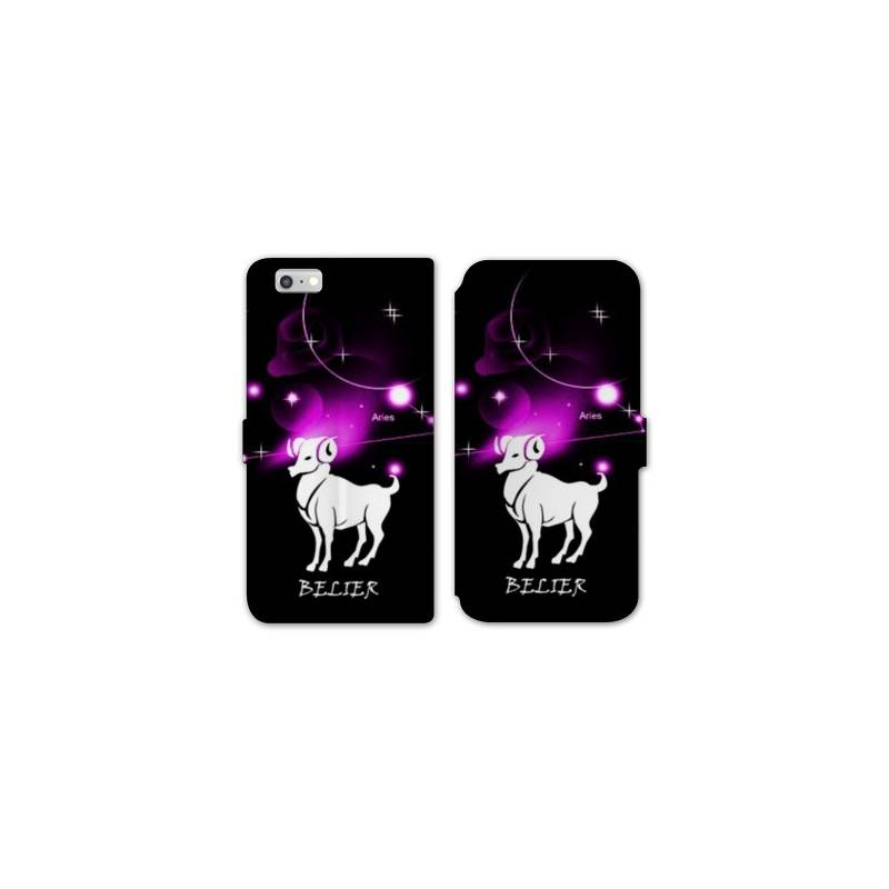 RV Housse cuir portefeuille Iphone 8 signe zodiaque