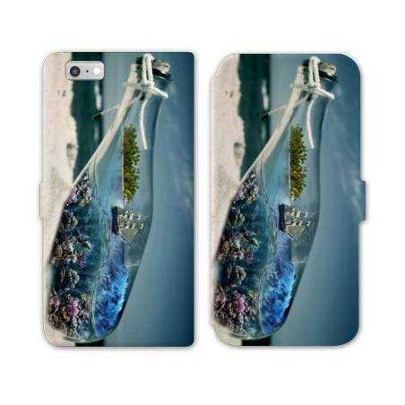 RV Housse cuir portefeuille Iphone 8 Mer