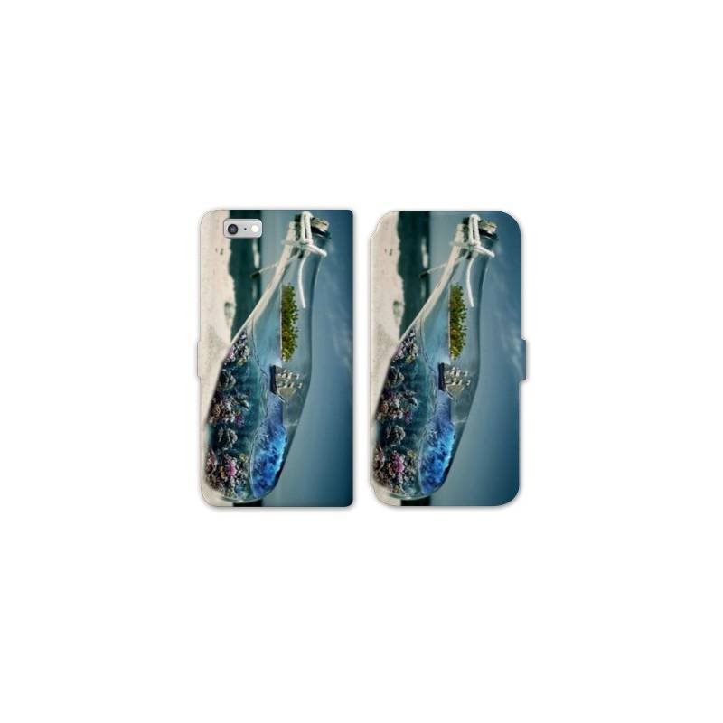 RV Housse cuir portefeuille Iphone 8 Mer