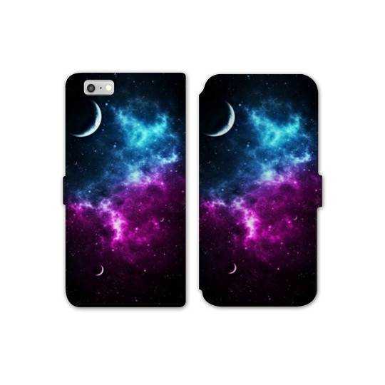 RV Housse cuir portefeuille Iphone 8 Espace Univers Galaxie