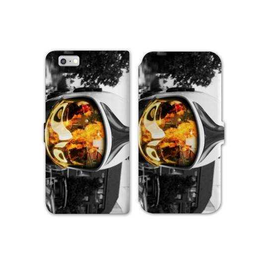 RV Housse cuir portefeuille Iphone 8 pompier police