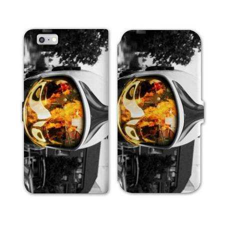 RV Housse cuir portefeuille Iphone 8 pompier police