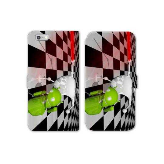 RV Housse cuir portefeuille Iphone 8 apple vs android