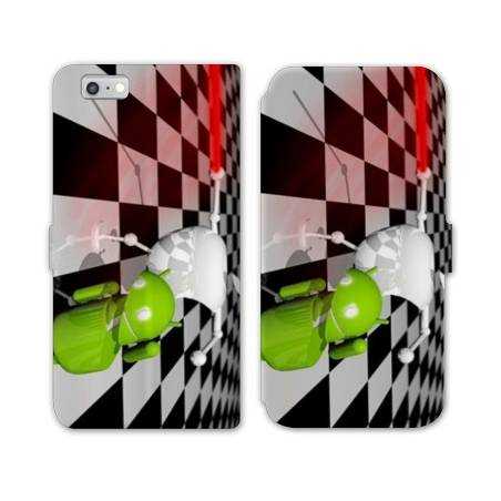 RV Housse cuir portefeuille Iphone 8 apple vs android