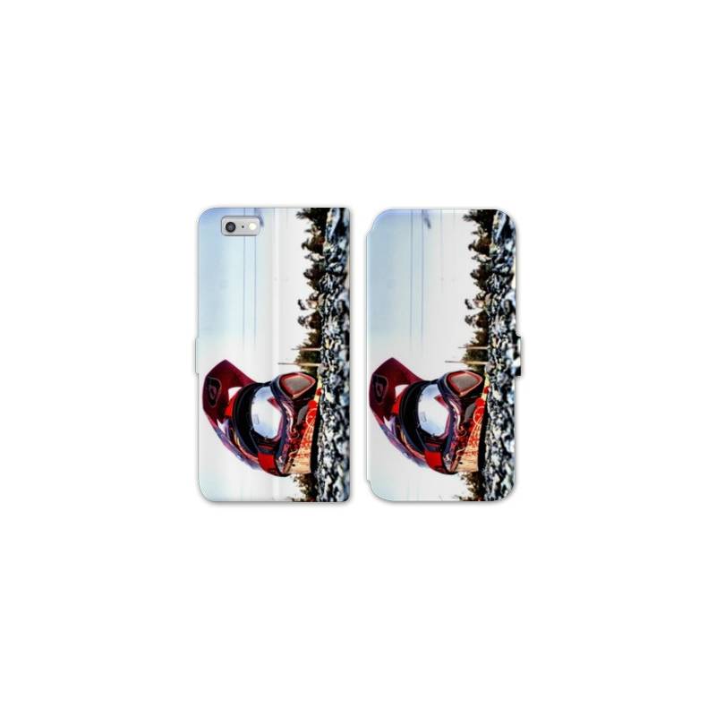 RV Housse cuir portefeuille Iphone 8 Moto