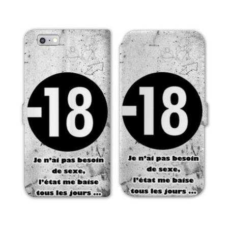 RV Housse cuir portefeuille Iphone 8 Humour