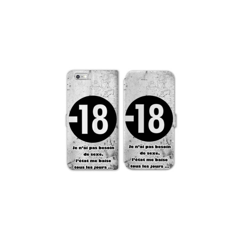 RV Housse cuir portefeuille Iphone 8 Humour