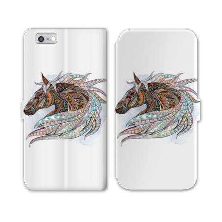 RV Housse cuir portefeuille Iphone 8 Animaux Ethniques