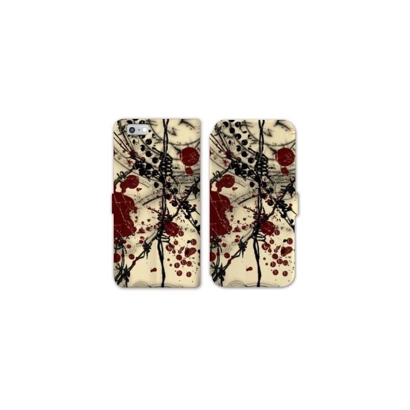 RV Housse cuir portefeuille Iphone 8 Grunge