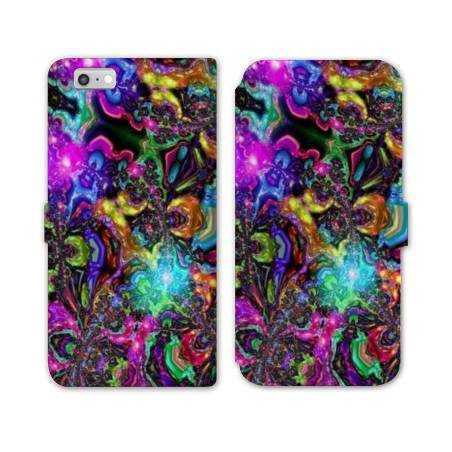 RV Housse cuir portefeuille Iphone 8 Psychedelic