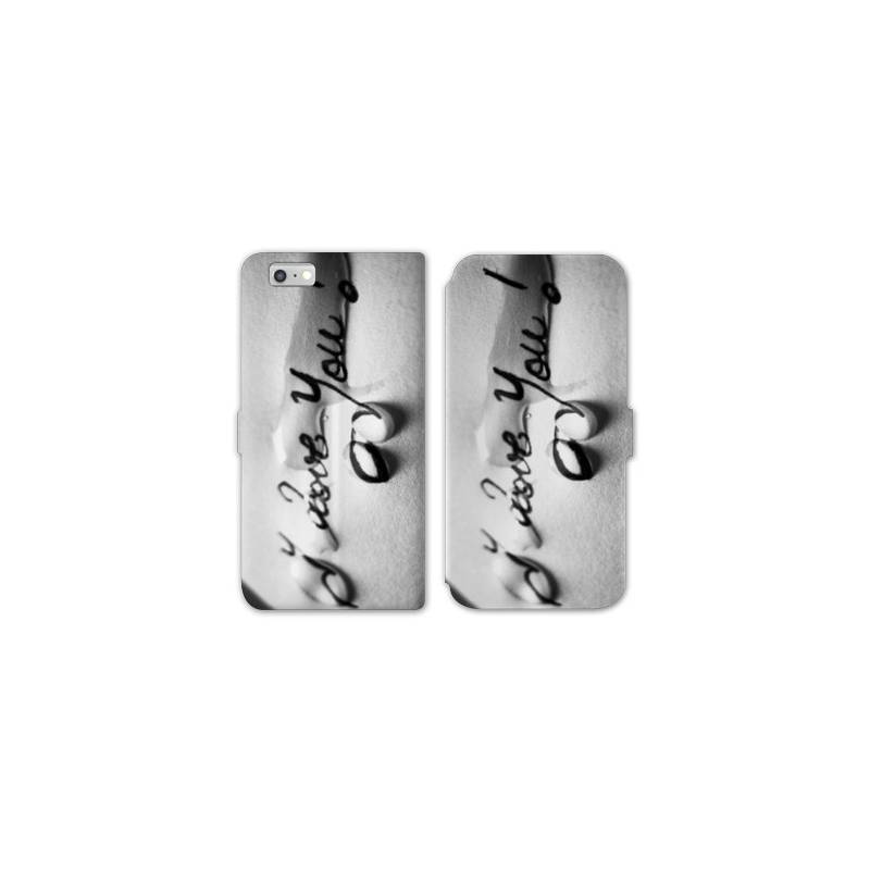 RV Housse cuir portefeuille Iphone 8 amour