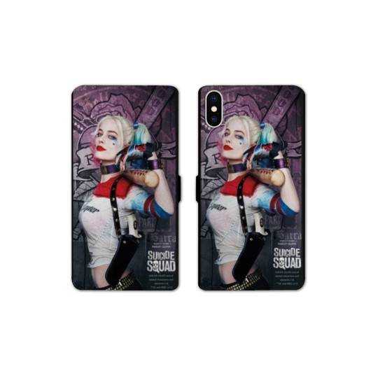 RV Housse cuir portefeuille Iphone x WB Licence Harley Queen