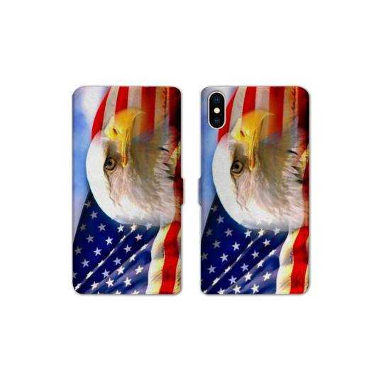 RV Housse cuir portefeuille Iphone x Amerique